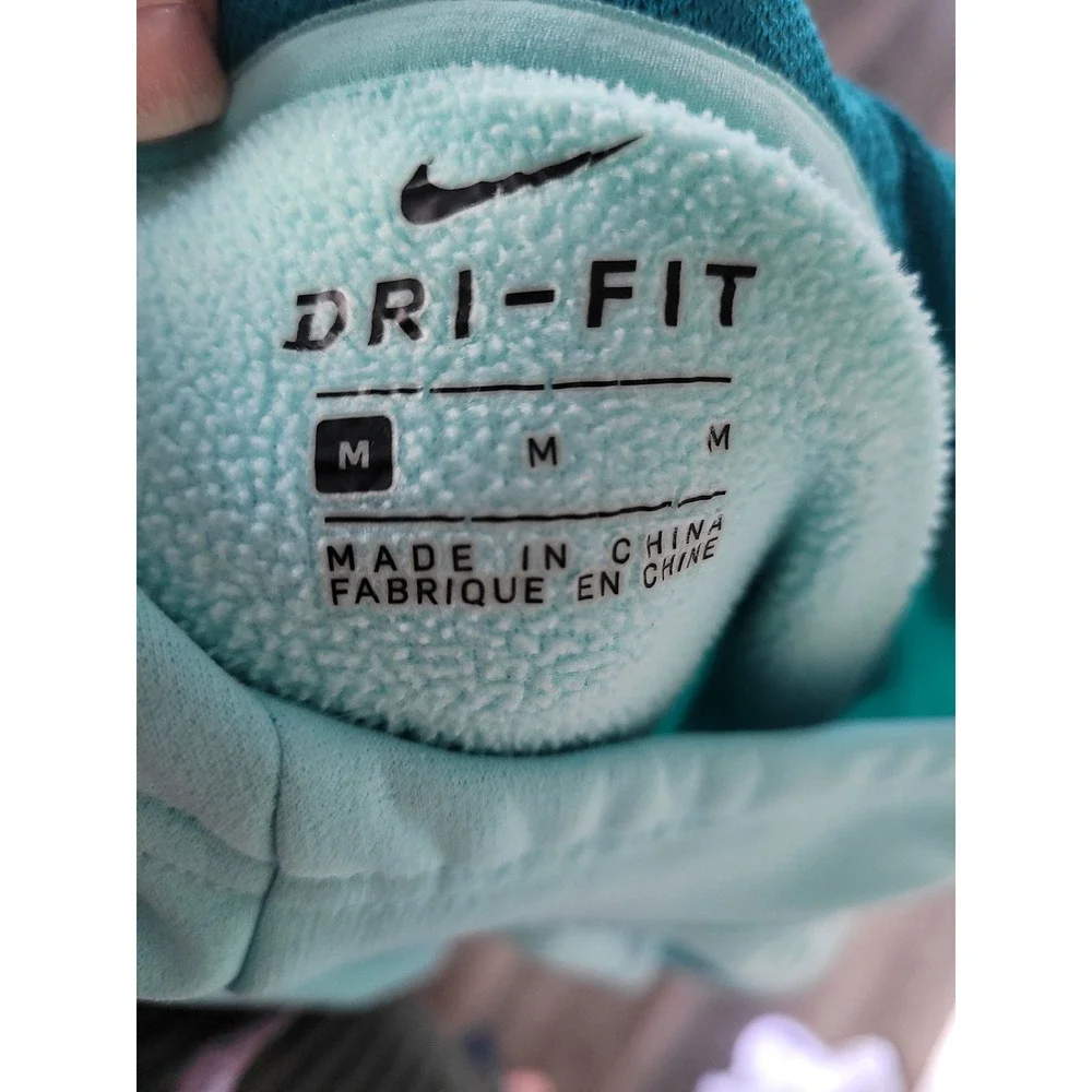 Nike Kids Dri Fit Teal Turquoise Hoodie Sweatshirt Pullover Size‎ M #4